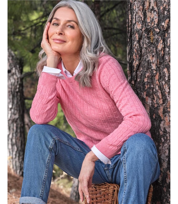 U.S. Polo Women's Striped Crew Neck Ribbed Sweater - Soft Knit, M +