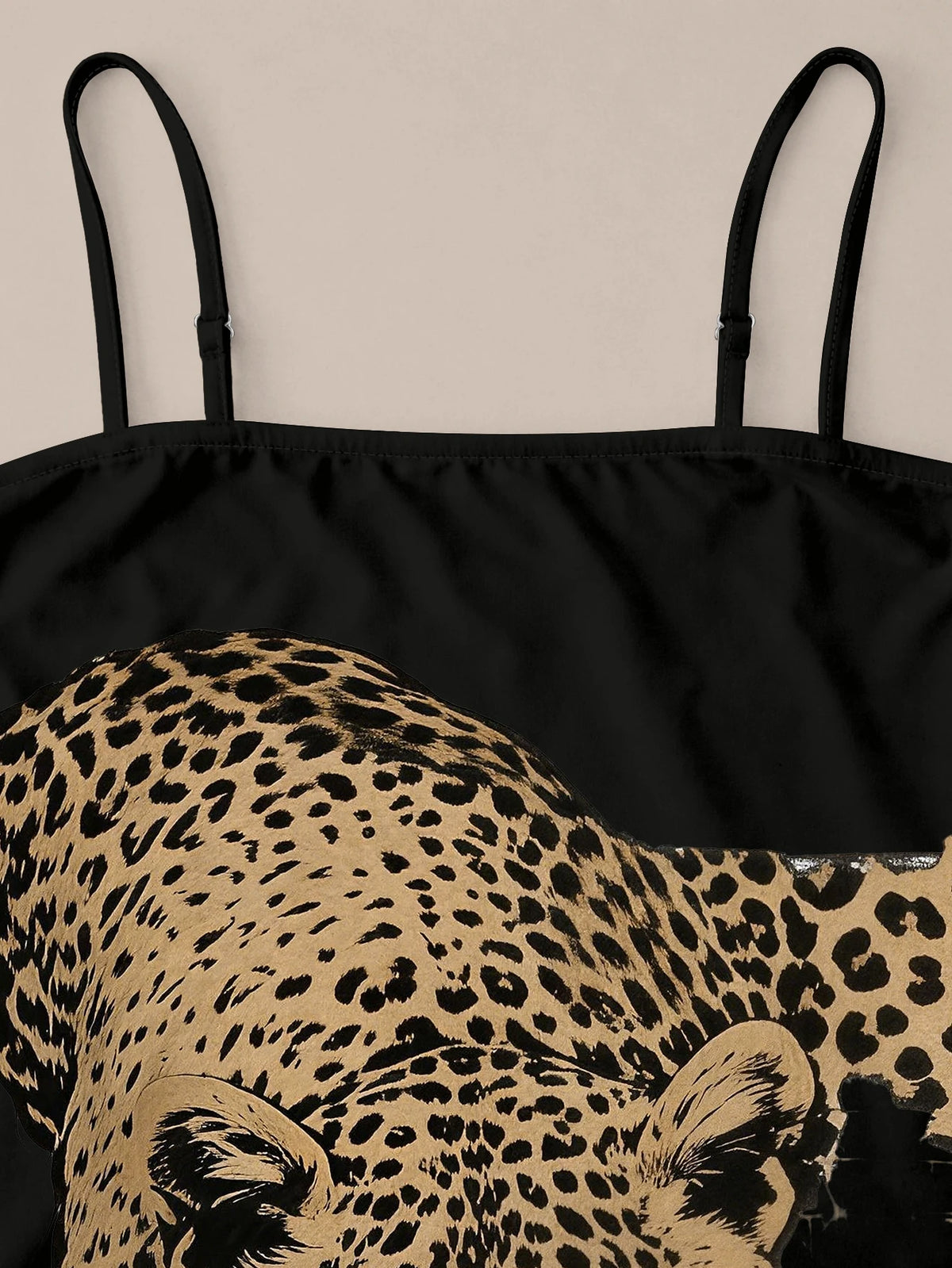 Women's Summer Leopard Print Spaghetti Strap Cami Dress