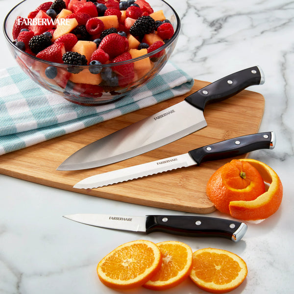 Mainstays Triple Riveted Knife Stainless Steel Black Handle +