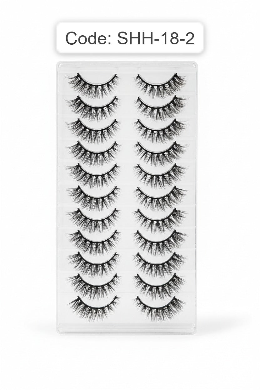 Shein Mega Volume Faux Mink Eyelashes – 10 Pairs, Code: Shh-18-2 +