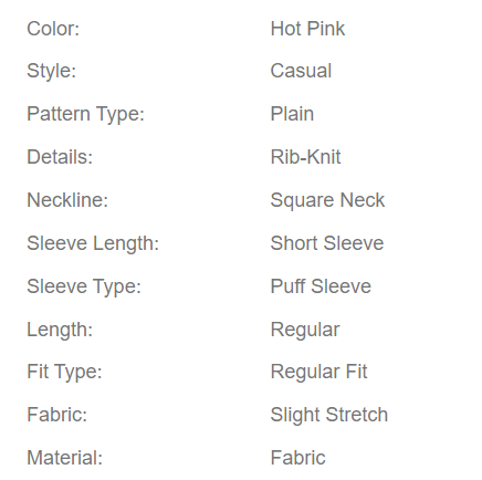 Shein Plus Square Neck Puff Sleeve Tee >