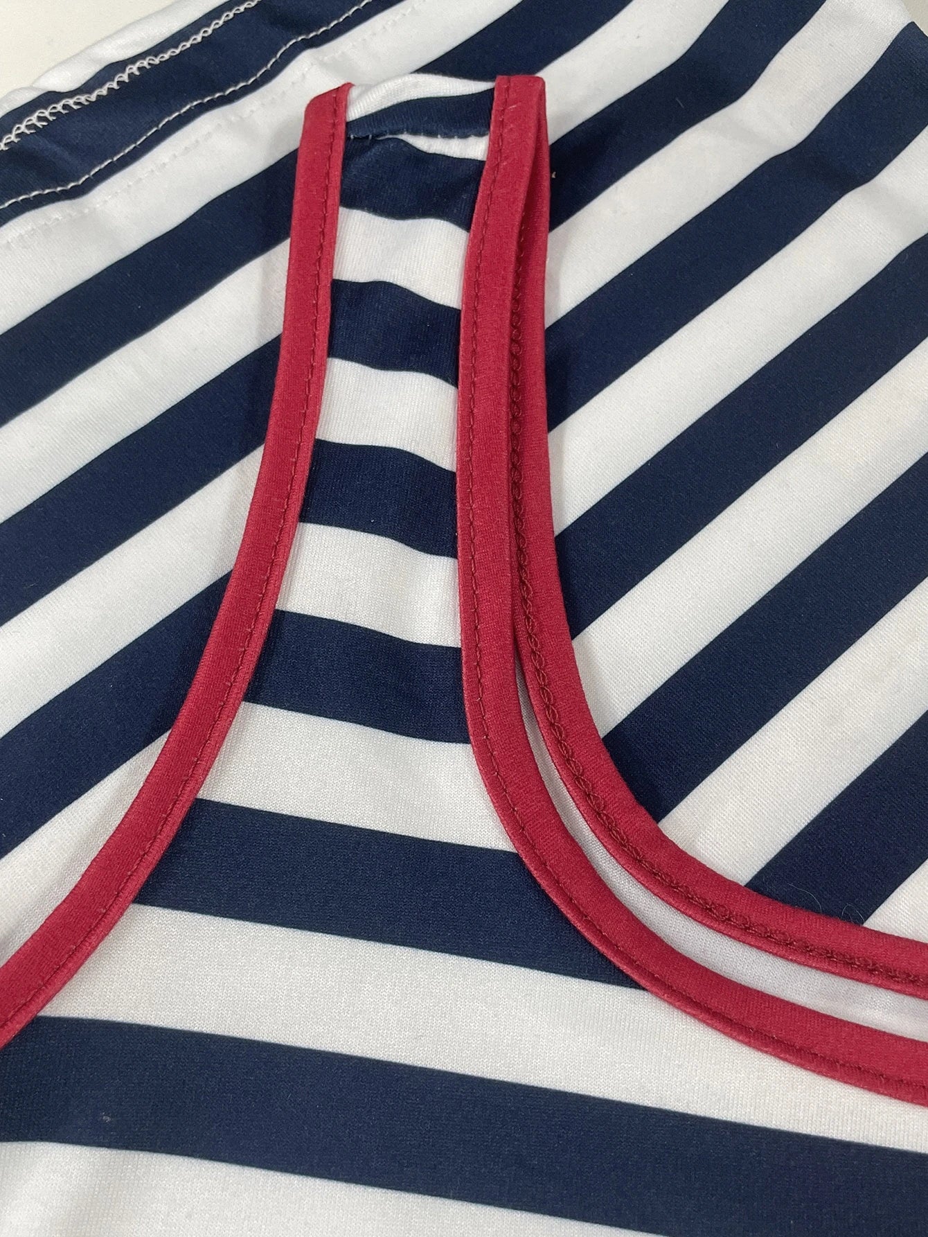 Women's Striped Shrimp Print Fitted Camisole Top