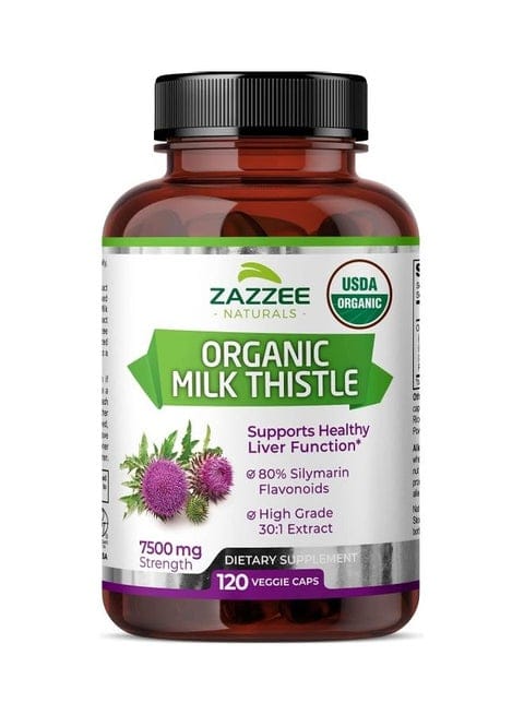 Zazzee USDA Organic Milk Thistle 7500 mg Strength, 120 Vegan Capsules +