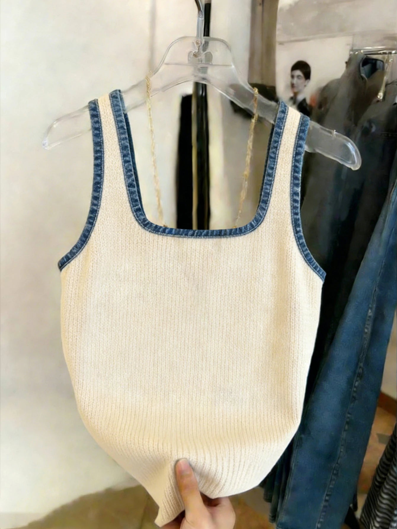 Women's Casual Dog Print Scoop Neck Fitted Tank Top Apricot
