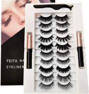 Shein Magnetic Eyelashes Kit with Eyeliner - 10 Pairs Magnetic False Lashes, Code: 10-K3 +