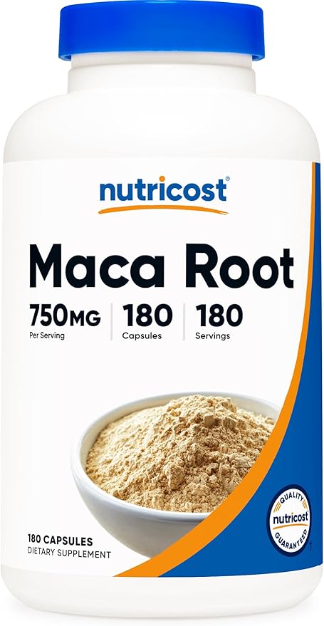 Nutricost Maca Root (Lepidium meyenii) 750mg, 180 Capsules, 180 Servings +