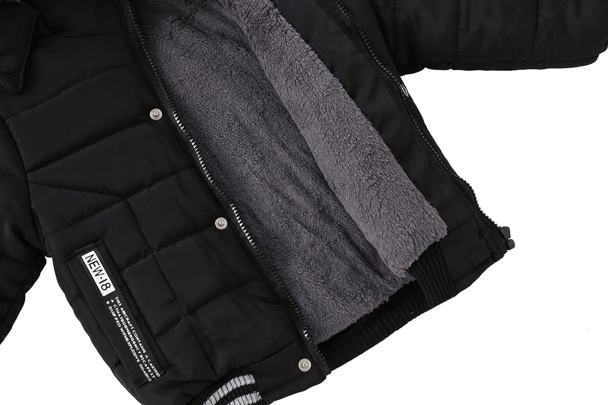 Toddler Boys' Warm Winter Down Parka Coat with Fur Hood