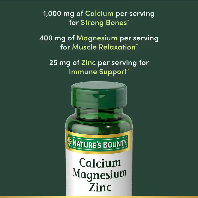 Nature's Bounty, Calcium Magnesium Zinc with Vitamin D3, 100 Coated Caplets >