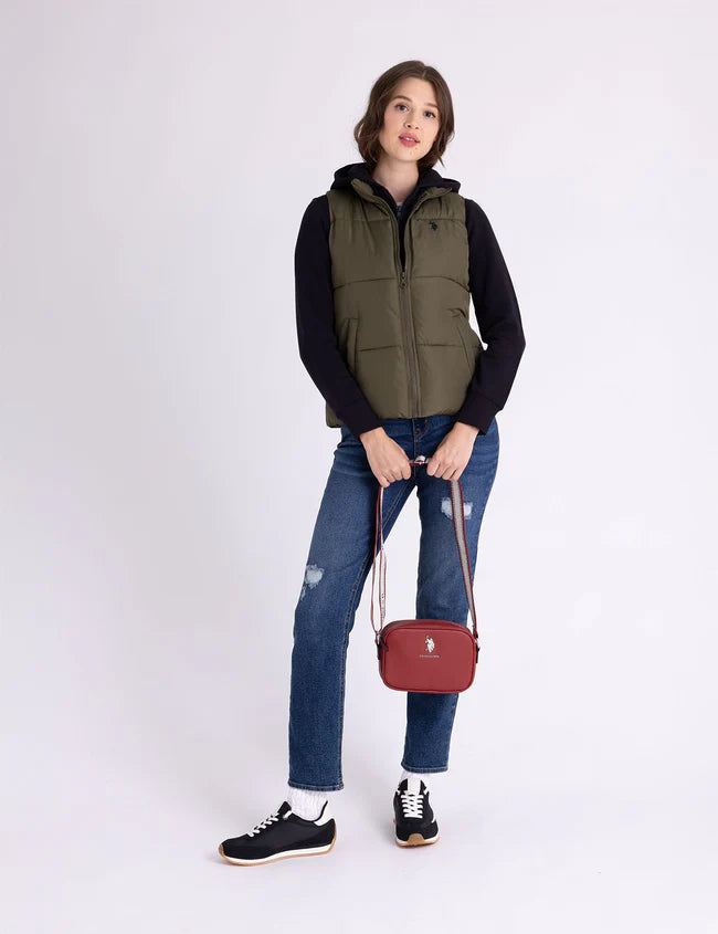 U.S. Polo Classic Puffer Vest with Zip Pockets, S -.