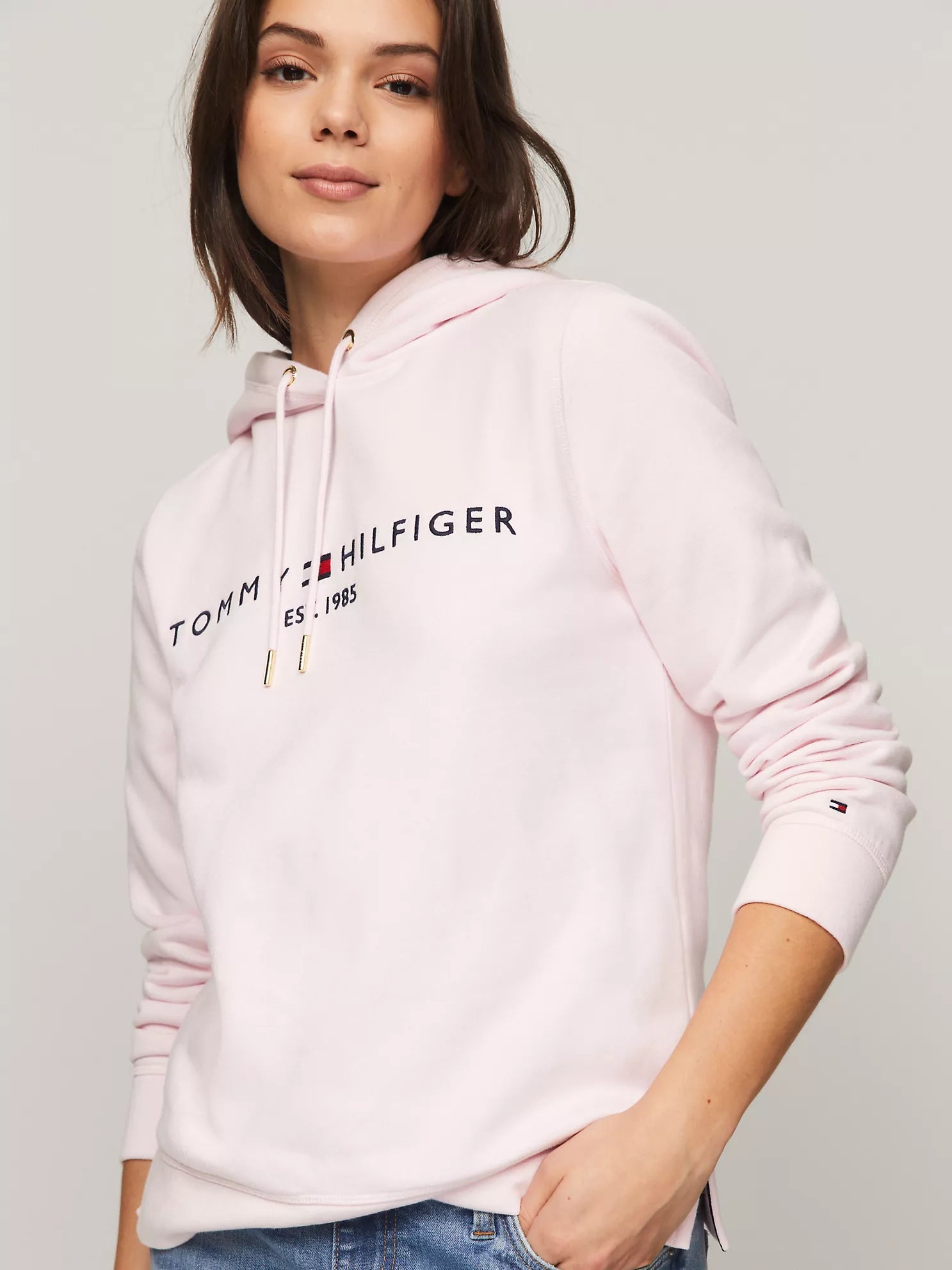 Embroidered Tommy Logo Hoodie, S +