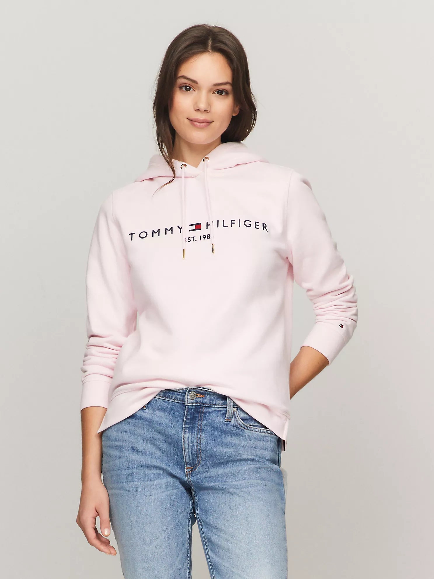Embroidered Tommy Logo Hoodie, S +