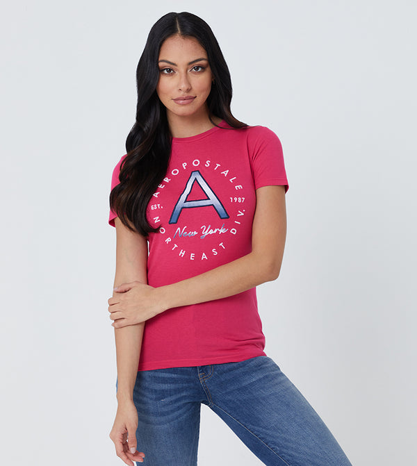 Aéropostale Short Sleeve Round Neck Graphic T-shirt , L *\