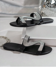 Shein New Fashion Rhinestone Detailed Slides, Size: 39 -.