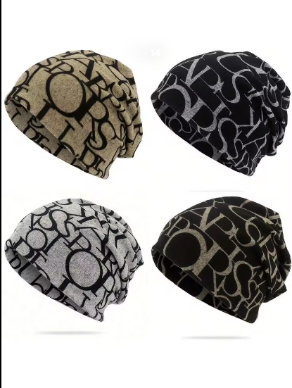 Shein 1pc Minimalist Casual Solid Color Letter Jacquard Warm Fabric Beanie Hat -.