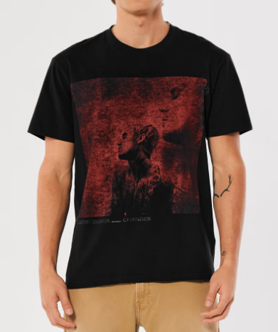 Hol. Relaxed Justin Bieber Print Graphic Tee, L +