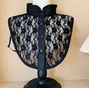 Shein 1pc Retro Elegant Black/White Lace Embroidery Detachable Women's Collar -.
