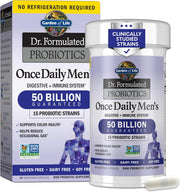 Garden of Life Probiotics for Men Dr Formulated 50 Billion CFU 15 Probiotics + Organic Prebiotic Fiber for Digestive, Colon & Immune Support, Daily Gas Relief, Dairy Free, Shelf Stable, 30 Capsules