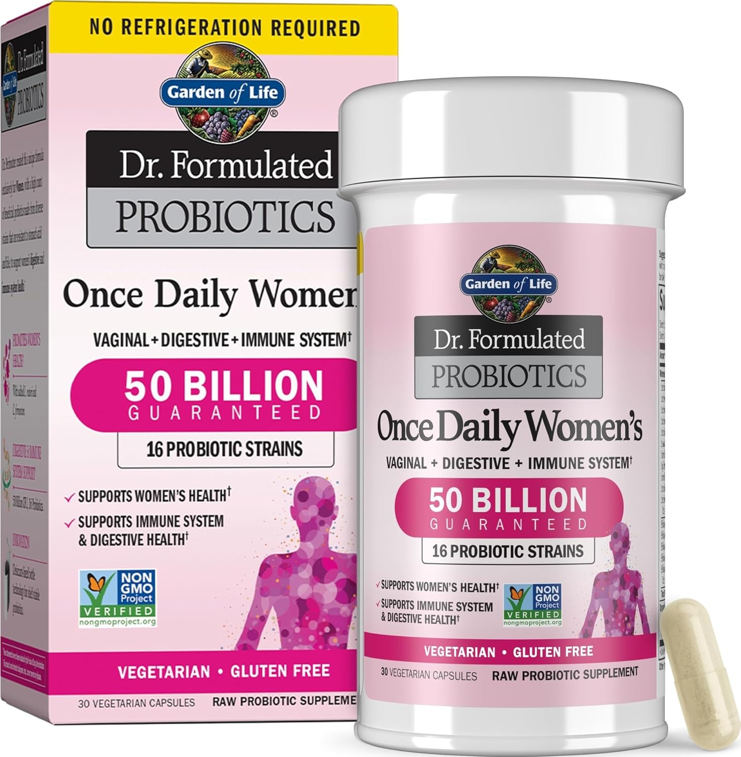 Garden of Life, Dr. Formulated Women's Probiotics Once Daily, 16 Strains, 50 Billion, 30 Capsules