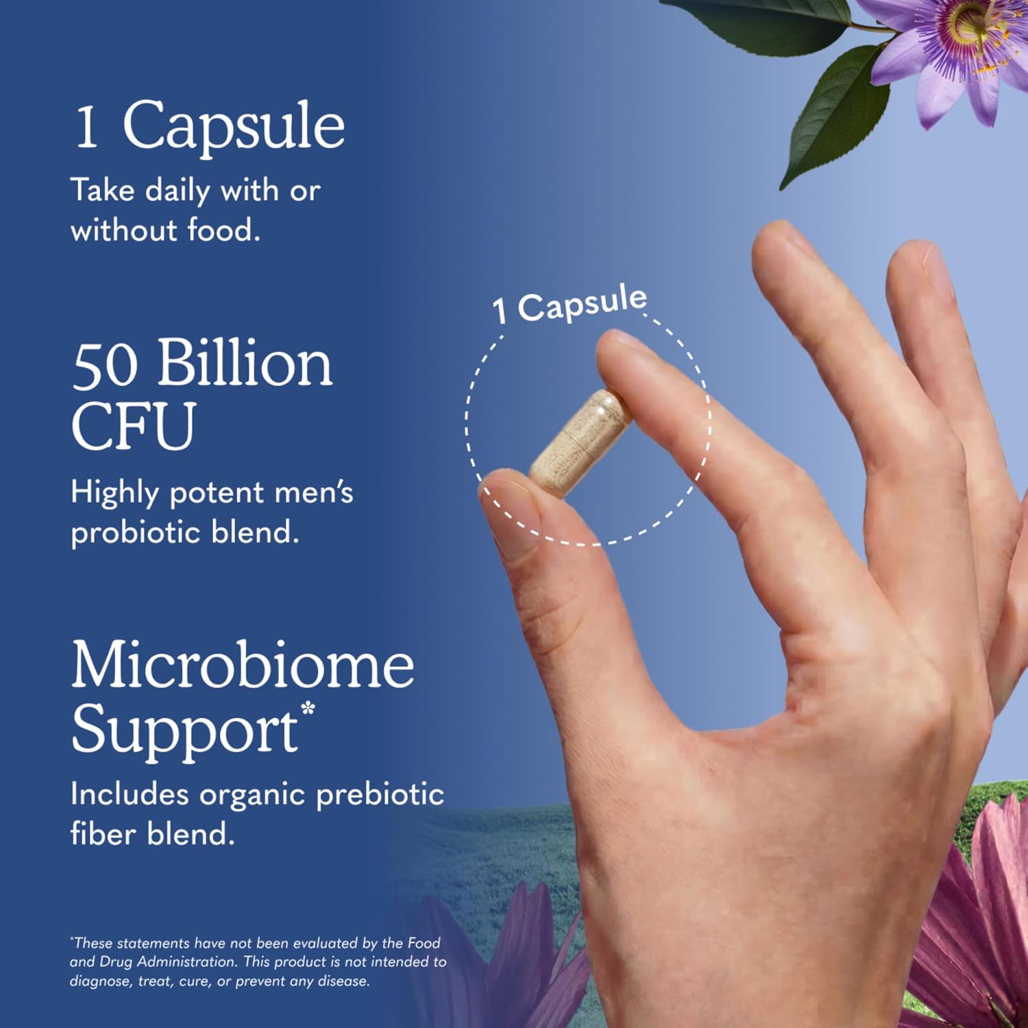 Garden of Life Probiotics for Men Dr Formulated 50 Billion CFU 15 Probiotics + Organic Prebiotic Fiber for Digestive, Colon & Immune Support, Daily Gas Relief, Dairy Free, Shelf Stable, 30 Capsules