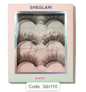 Shein Girl Next Door Natural False Eyelashes-Blaire 3 Pairs Cat Eye Lashes, Code: 3dn110 +