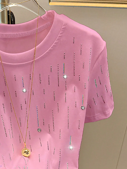 Shein Regular Short Sleeve Crew Neck T-Shirt -.