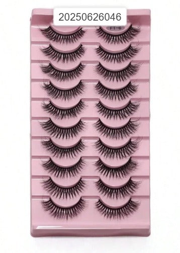 Shein 10Pairs 3D Faux Mink False Eyelashes Natural Messy Crisscross Eyelash, Code: 20250626046 +
