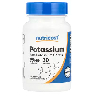 Nutricost, Potassium, 99 mg , 30 Capsules +