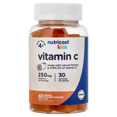 Nutricost, Kids, Vitamin C Gummies, For Ages 4+, Orange, 60 Gummies +