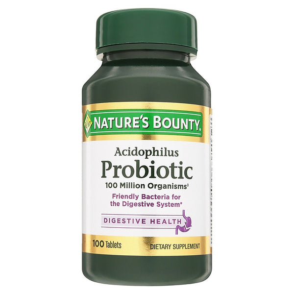 Nature’s Bounty Acidophilus Probiotic, Daily Probiotic Supplement, 100Tab +