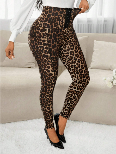 Shein Women's Front Buckle Design Casual Leggings, L -.