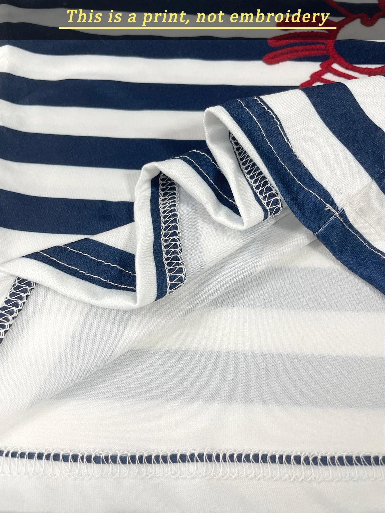 Women's Striped Shrimp Print Fitted Camisole Top