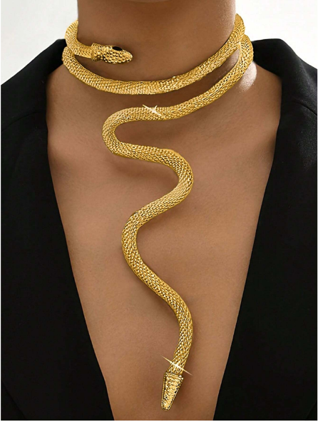 Shein 1pc Fashionable Exaggerated Adjustable Faux Snakeskin >