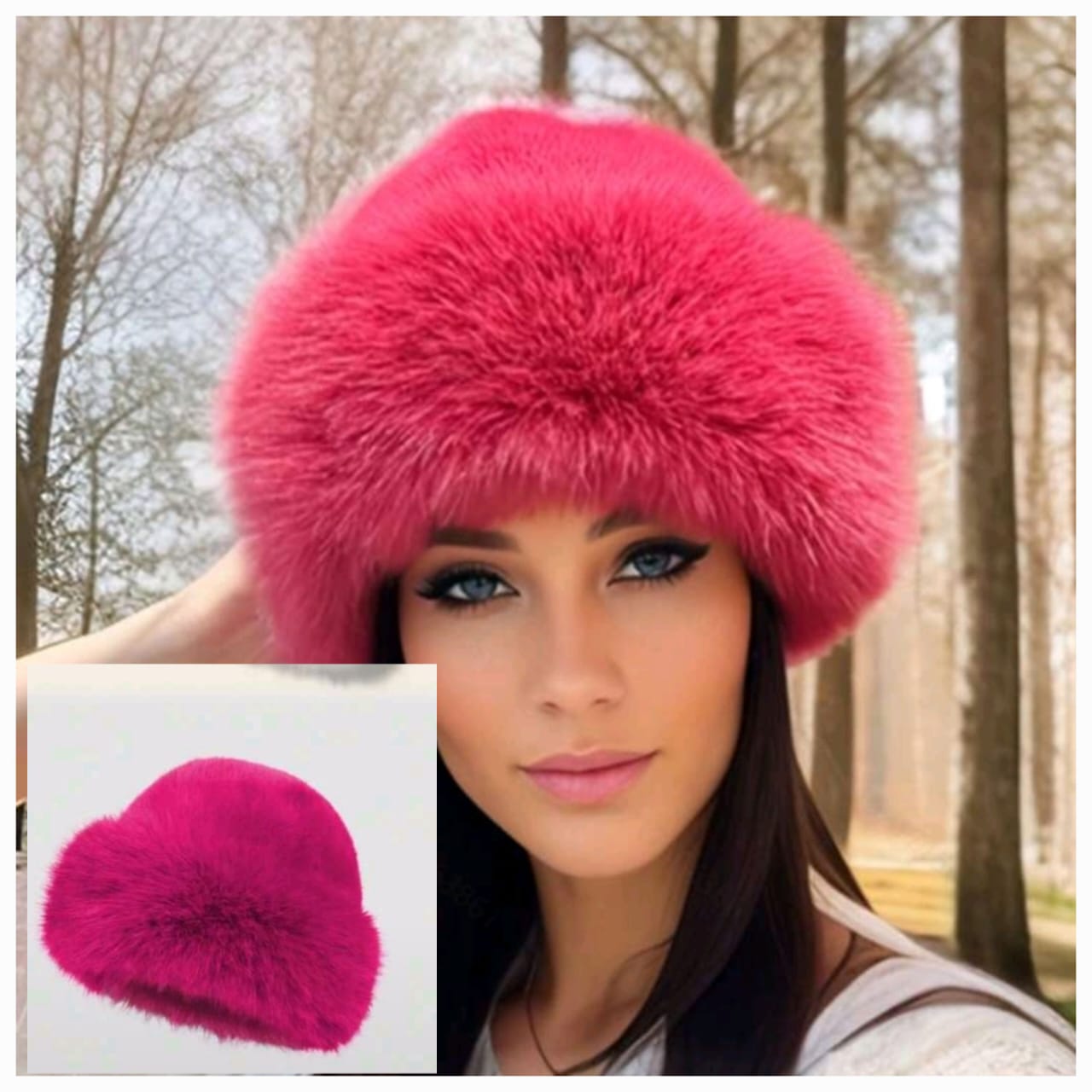 Shein 1pc Women Winter Furry Hat -.