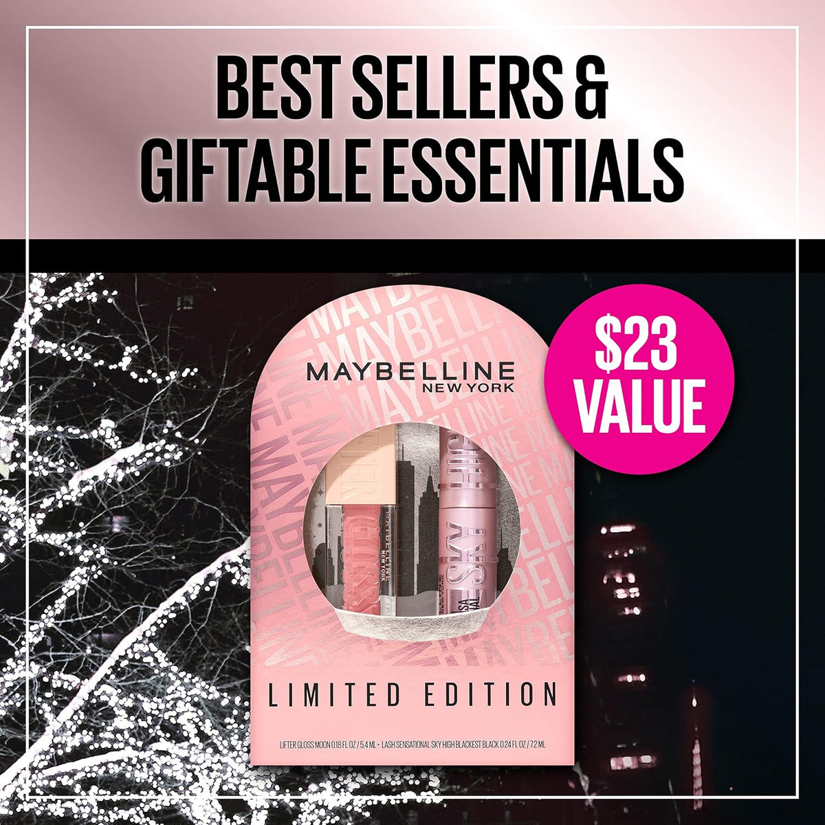 Maybelline Lash Sensational Sky High Mascara and Lifter Gloss Gift Set