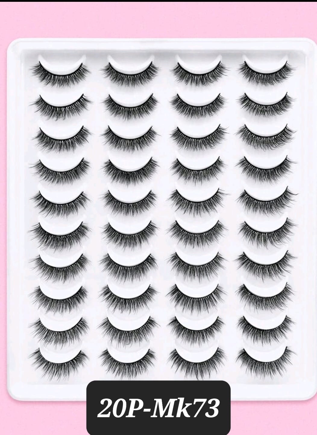 Shein 20 Pairs Reusable 3D Faux Mink Natural Looking Light Lashes, MK73 +
