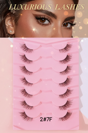Shein 7pairs/Set Casual Transparent Stem 3d Cross Design Eyelashes, 2#7F +