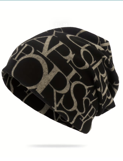 Shein 1pc Minimalist Casual Solid Color Letter Jacquard Warm Fabric Beanie Hat -.