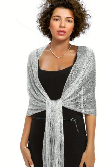 Shein Sparkling Metallic Shawl >