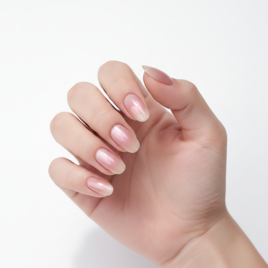 Shein 5pcs/Set Sweet Style Nail Art Strip In Milk White Gradient (150) +