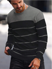 Shein Men's Casual Color Block Patchwork Knitted Sweater, L -.