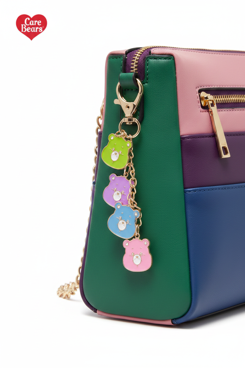 Shein X Care Bears Multicolor 4pcs Cartoon Bear Design Key Chain -.