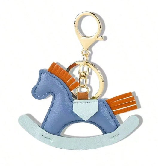 Shein Little Horse Pendant Shake Leather Car Keychain ---