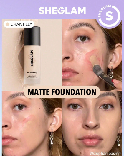 Sheglam Complexion Pro Long Lasting Breathable Matte Foundation- Chantilly -.