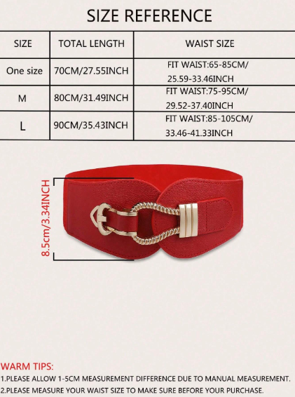 Shein Party Elegant Metal Buckle Wide Belt >