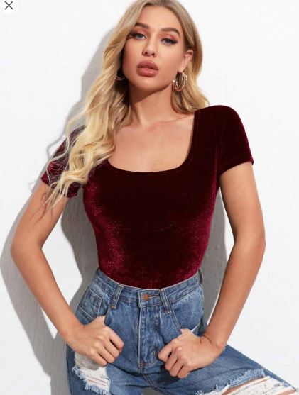 Shein Casual Solid Color Slim Fit Short Sleeve T-Shirt, XL +