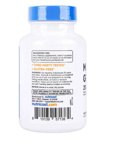 Nutricost Magnesium Glycinate 210gm- 90 caps>