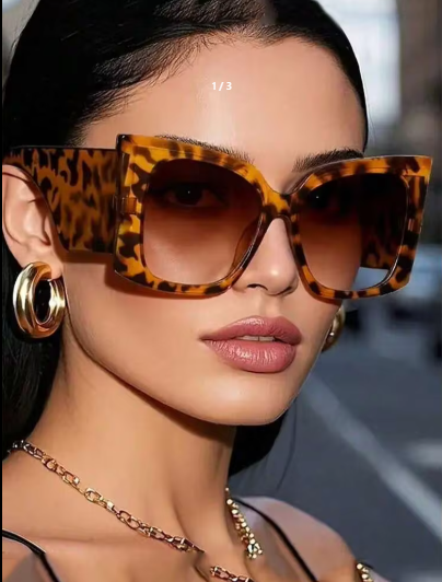 Shein 1 Pair Women's Square Cat Eye Plastic Glasses