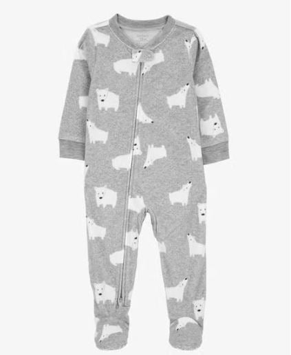 Carter's Toddler 1-Piece Polar Bear Fleece Footie Pajamas, 2T
