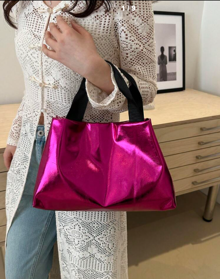 Shein Shiny Laser Shoulder Bag Candy-Colored Handbag >