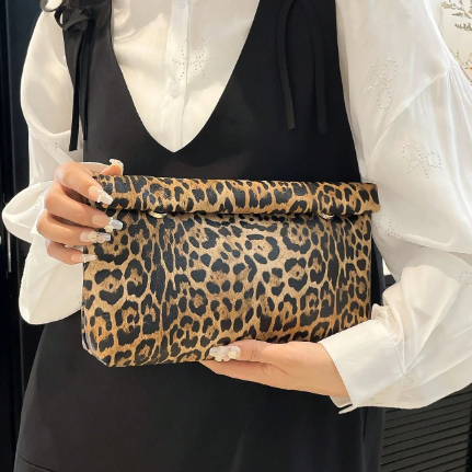 Shein Solid Color Large Capacity Flip Cover Magnetic Square Bag -.